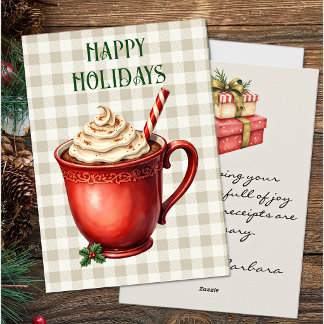 Humorous Greeting Happy Holidays Hot Chocolate Holiday Card