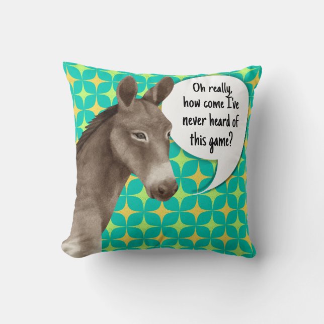 Humorous Greeting Throw Pillow (Front)