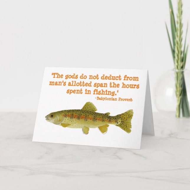 Humorous Greetings Card about fishing (Front)