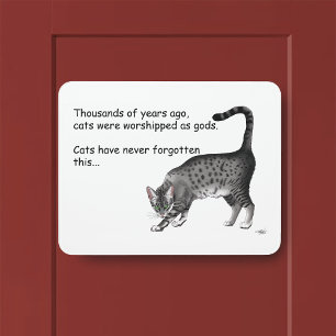 Humorous Grey Whimsical Cat Egyptian Mau Door Sign