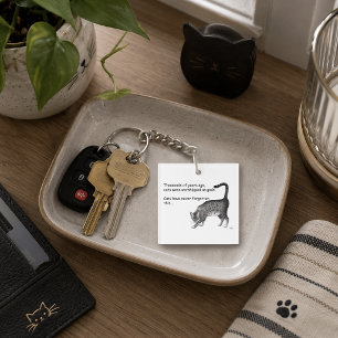 Humorous Grey Whimsical Cat Egyptian Mau Keychain