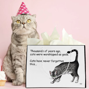 Humorous Grey Whimsical Cat Egyptian Mau Large Gift Bag