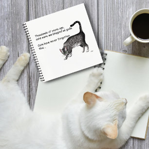 Humorous Grey Whimsical Cat Egyptian Mau Notebook