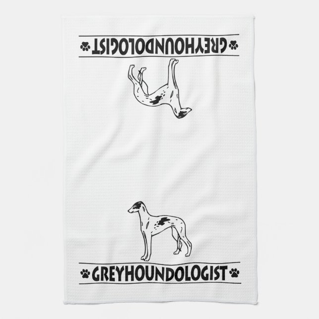 Humorous GREYHOUND DOGS Towel (Vertical)