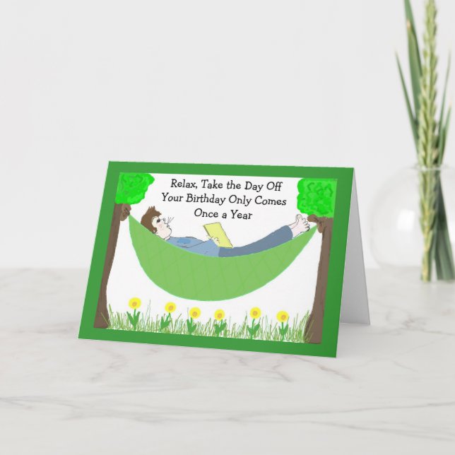 Humorous Guy Birthday Card (Front)