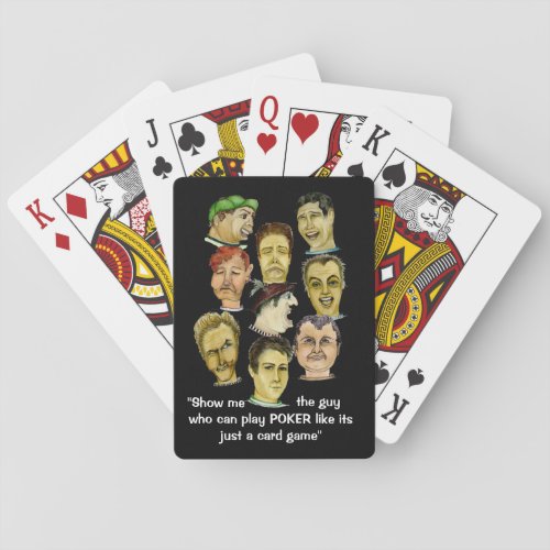 Humorous Guys Playing Poker Classic Playing Cards