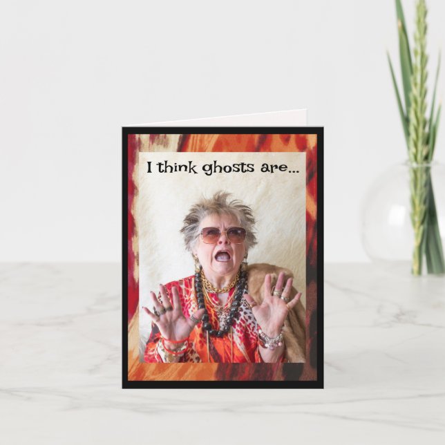 Humorous Halloween Ghosts and fitted sheets Card (Front)
