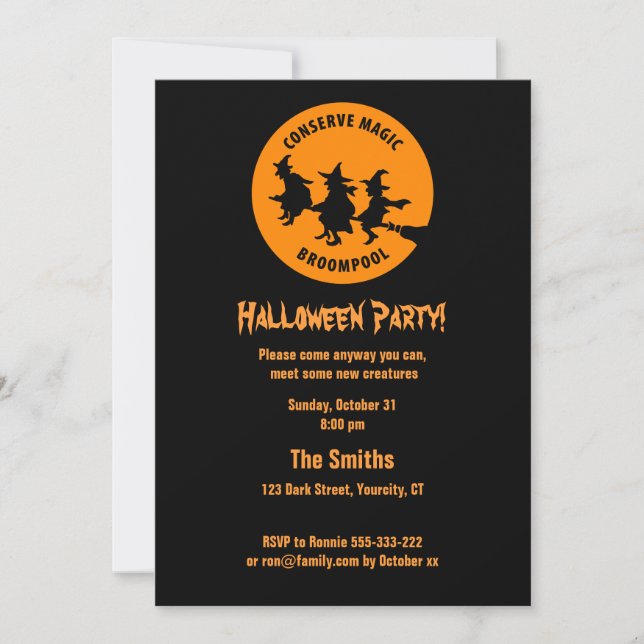 Humorous Halloween Party Invitation (Front)
