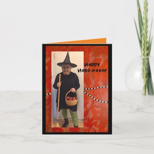 Humorous Halloween Witch Folded Greeting Card
