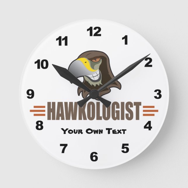 Humorous Hawk Hawks Round Clock (Front)