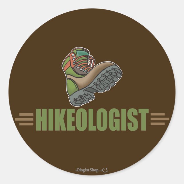 Humorous Hiking Classic Round Sticker (Front)