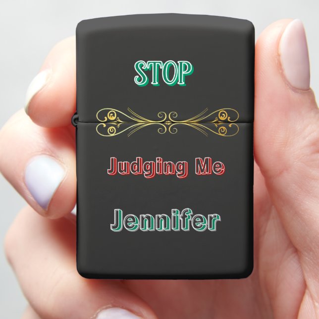 Humorous holiday message  zippo lighter (In Hand)