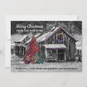 Humorous Holiday Moving Fixer Upper New Home Announcement
