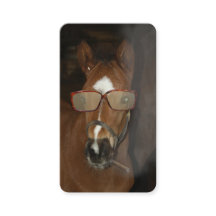 Humorous Horse Foal Smoking Cigar Contact Card