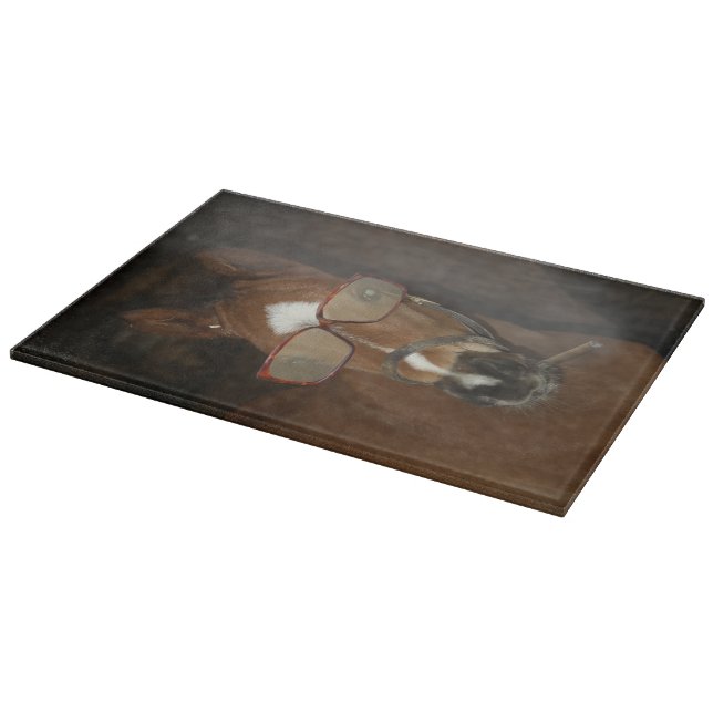 Humorous Horse Foal Smoking Cigar Cutting Board (Corner)