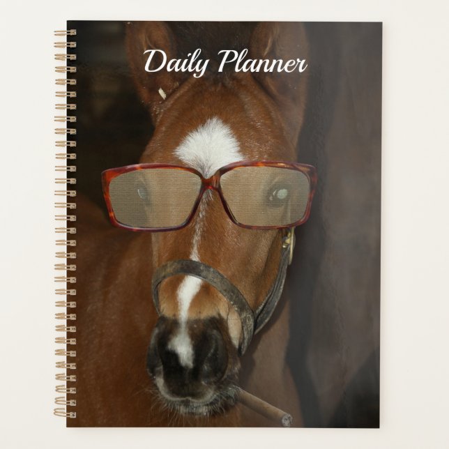 Humorous Horse Foal Smoking Cigar Daily Planner (Front)