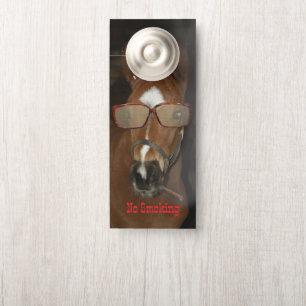 Humorous Horse Foal Smoking Cigar Door Knob Hanger