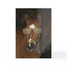 Humorous Horse Foal Smoking Cigar Greeting Card
