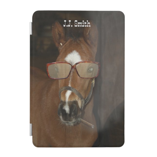 Humorous Horse Foal Smoking Cigar IPad Case (Front)