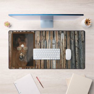 Humorous Horse Foal Smoking Desk Mat