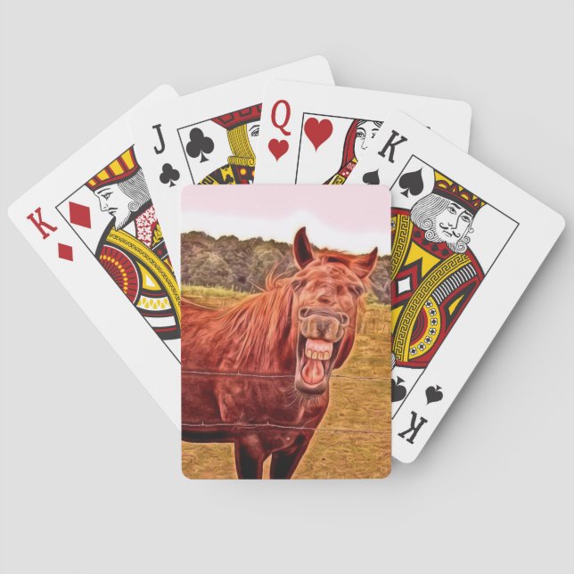 Humorous Horse Themed Playing Cards (Back)