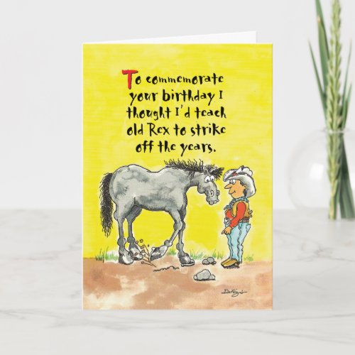 Humorous horsey birthday card