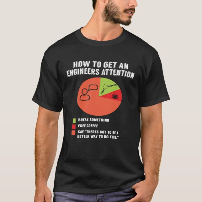 Humorous How To Get An Engineers Attention Men Wom T-Shirt (Front)