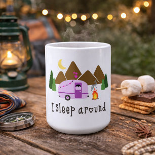 Humorous I Sleep Around Coffee Mug