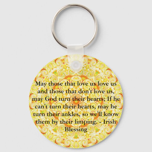 Humorous Irish Blessing from IRELAND Keychain (Front)
