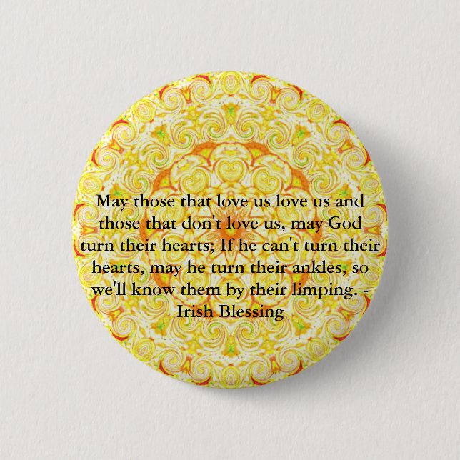 Humorous Irish Blessing from IRELAND Pinback Button (Front)