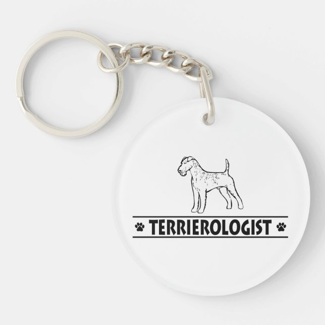Humorous Irish Terrier Keychain (Front)