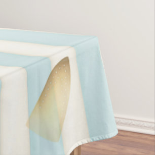 Humorous Iron Burn Mark Von Cute Baby Blue Striped Tablecloth