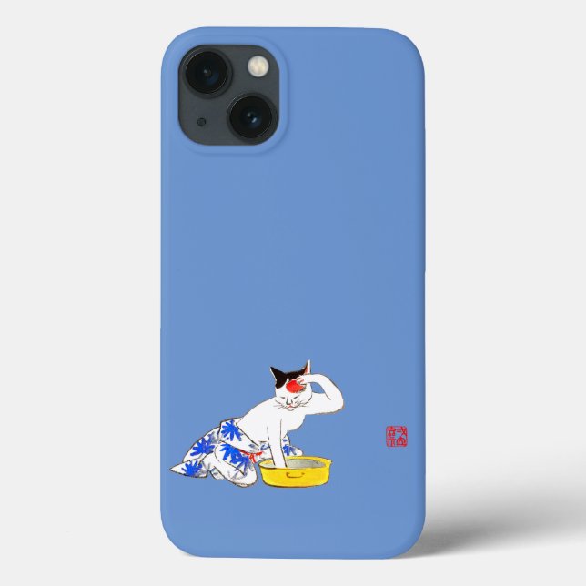 Humorous Japanese Cat Bathing I Case-Mate iPhone Case (Back)