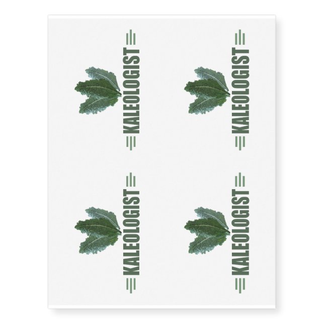 Humorous Kale Lover's Temporary Tattoos (Front)