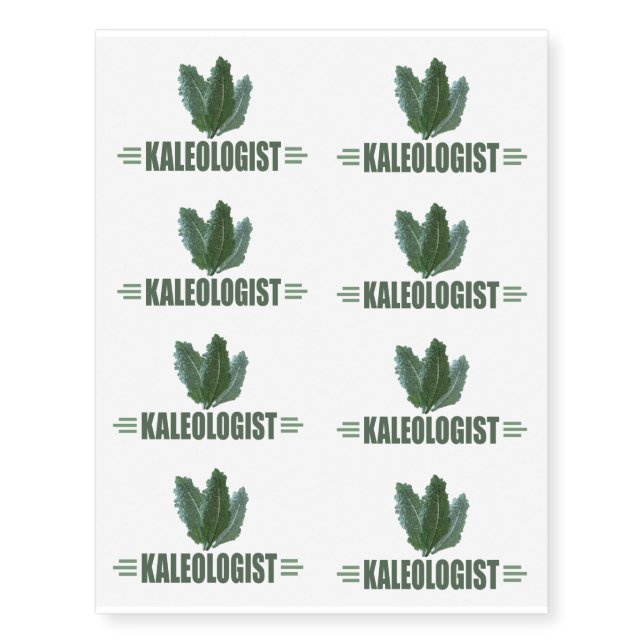 Humorous Kale Lover's Temporary Tattoos (Front)