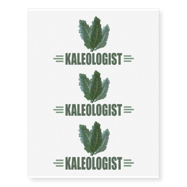 Humorous Kale Lover's Temporary Tattoos (Front)