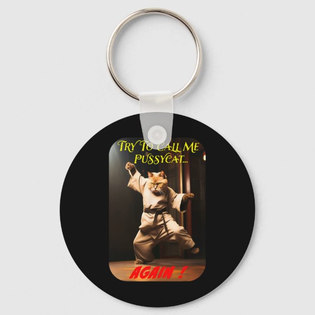 Humorous Karate Theme  Keychain (Front)