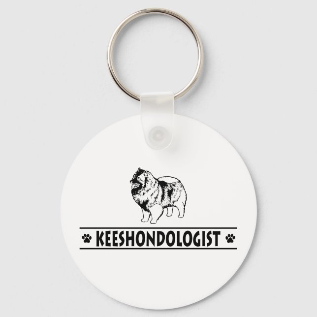 Humorous Keeshond Keychain (Front)