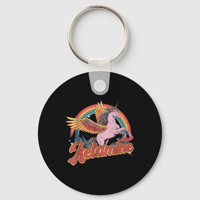 Humorous Ketamine Horse Emergency Funny Mental Hea Keychain (Front)