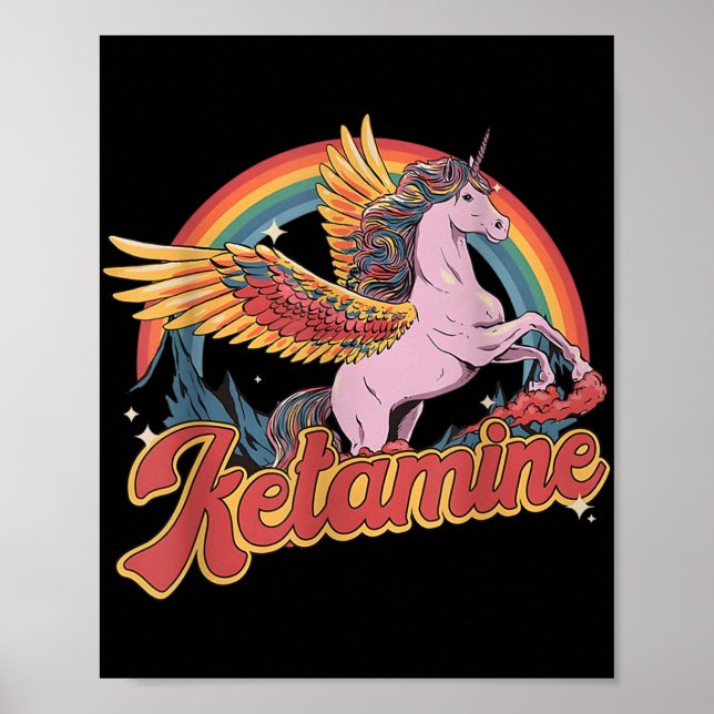 Humorous Ketamine Horse Emergency Funny Mental Hea Poster (Front)