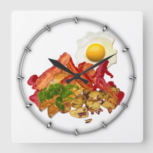 Humorous Ketchup Gone Squatchin for Bacon Square Wall Clock