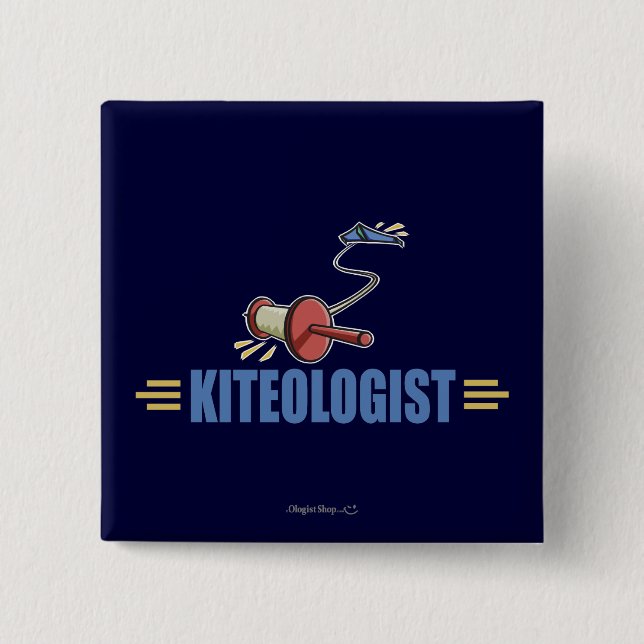 Humorous Kite Flying Button (Front)