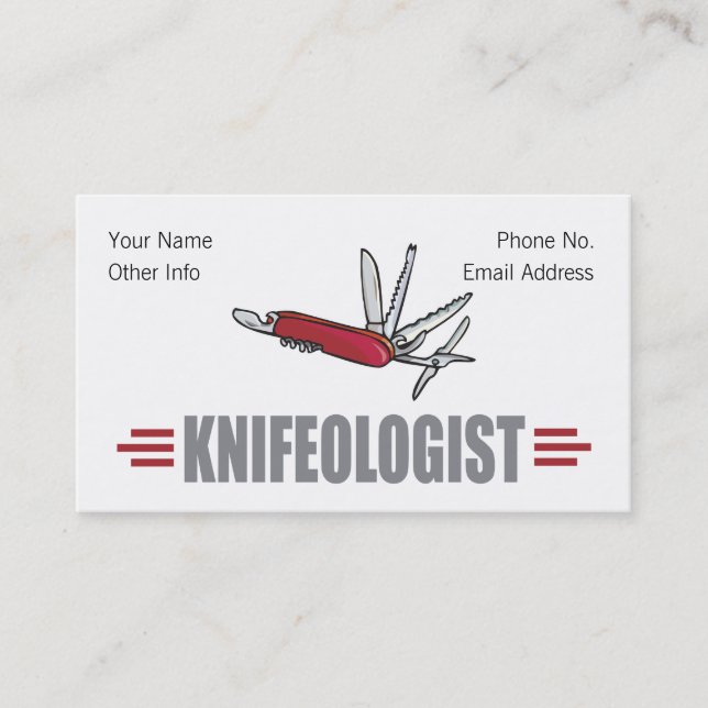 Humorous Knife Collector Business Card (Front)