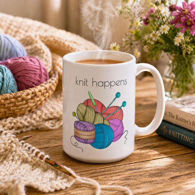 Humorous Knit Happens  Coffee Mug (Creator Uploaded)