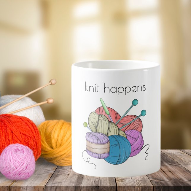 Humorous Knit Happens  Coffee Mug (Creator Uploaded)