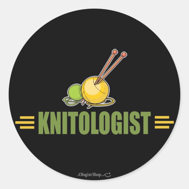 Humorous Knitting Classic Round Sticker (Front)