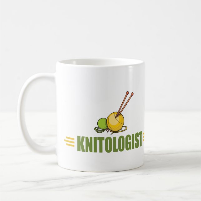 Humorous Knitting Coffee Mug (Left)