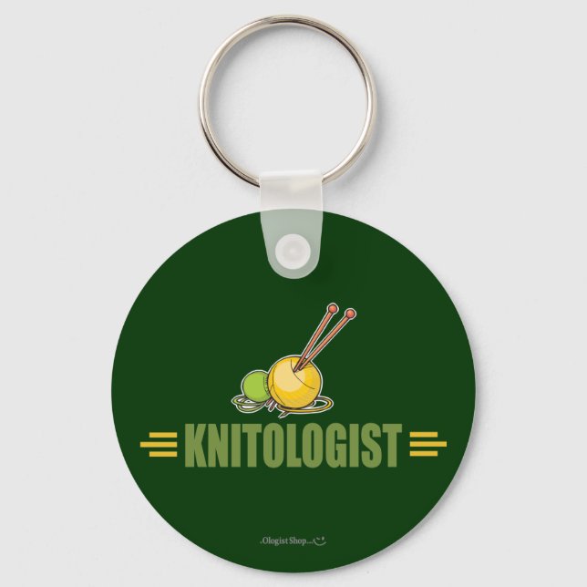 Humorous Knitting Keychain (Front)