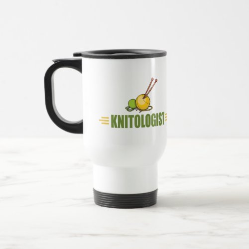 Humorous Knitting Travel Mug