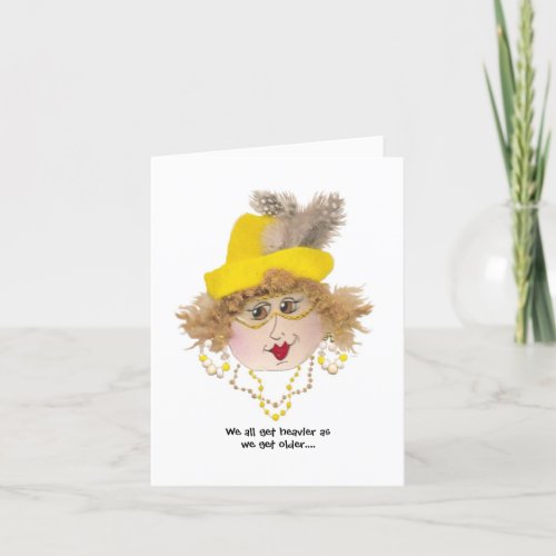 Humorous Lady in Yellow Card